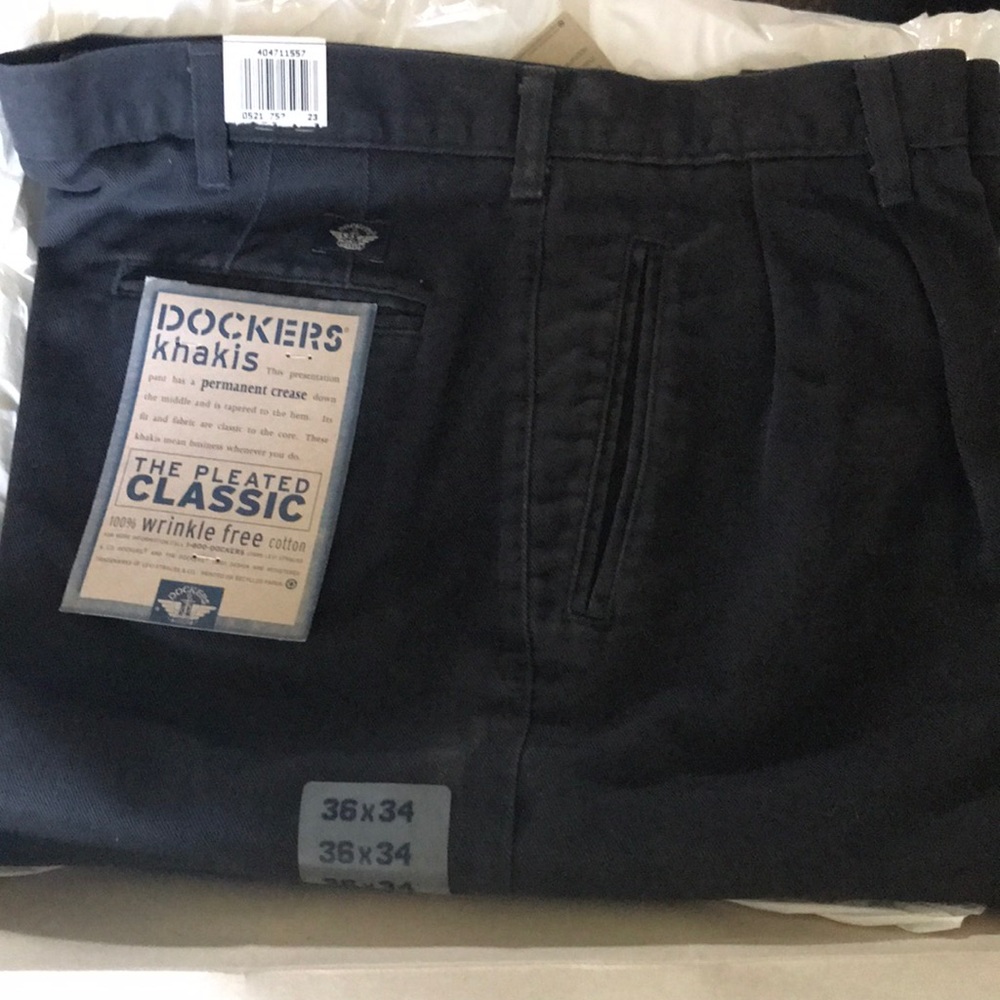 Mens Docker Pants Black 36 waist 34 long NWT